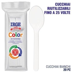 Cucchiaio PP bianco 20 pz | Starclean