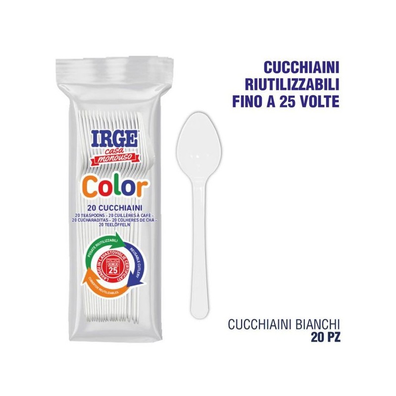 Cucchiaino PP bianco 20 pz | Starclean