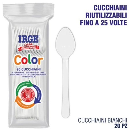 Cucchiaino PP bianco 20 pz | Starclean
