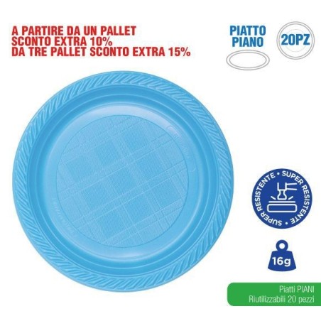 Piatti piani azzurro baby 20 pz | Starclean