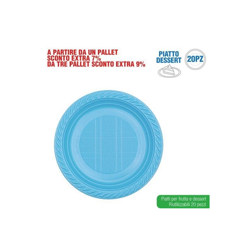 Piatti dessert azzurro baby 20 pz | Starclean