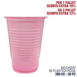 Bicchiere rosa 200cc 50pz | Starclean