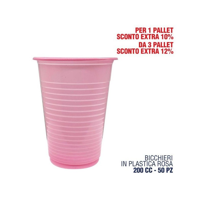 Bicchiere rosa 200cc 50pz | Starclean