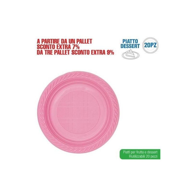 Piatti dessert rosa 20 pz | Starclean