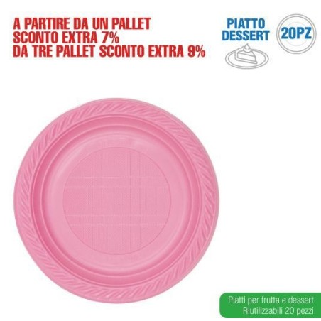 Piatti dessert rosa 20 pz | Starclean