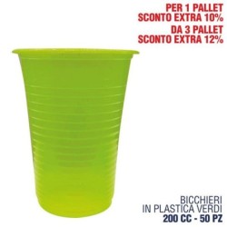 Bicchiere verde 200cc 50pz | Starclean