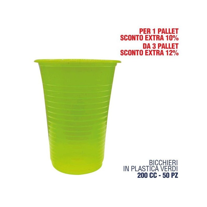 Bicchiere verde 200cc 50pz | Starclean
