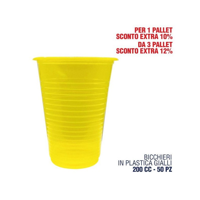 Bicchiere giallo 200cc 50pz | Starclean