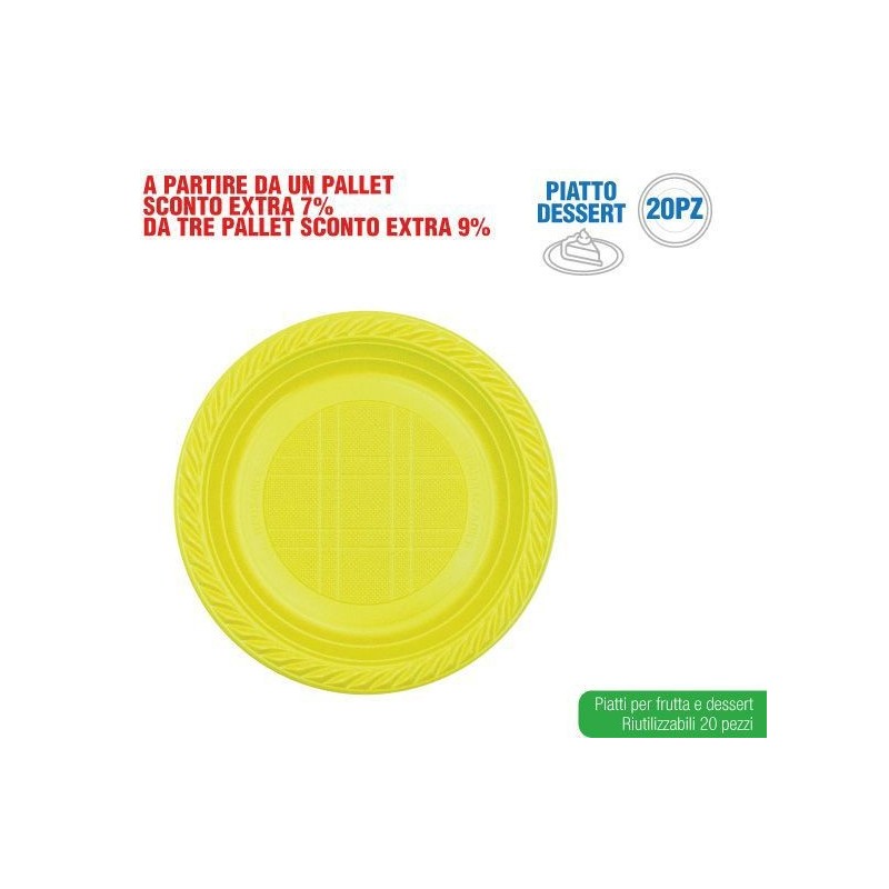 Piatti dessert giallo 20 pz | Starclean