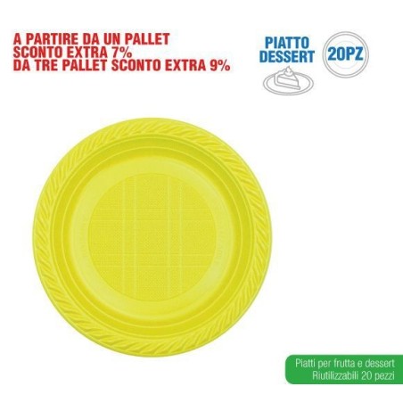 Piatti dessert giallo 20 pz | Starclean