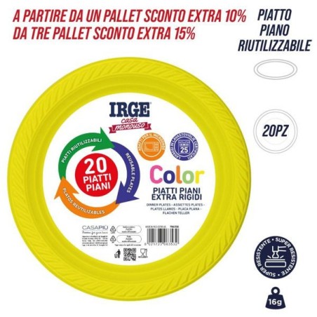 Piatti piani giallo 20 pz | Starclean