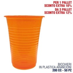Bicchiere arancione 200cc 50pz | Starclean