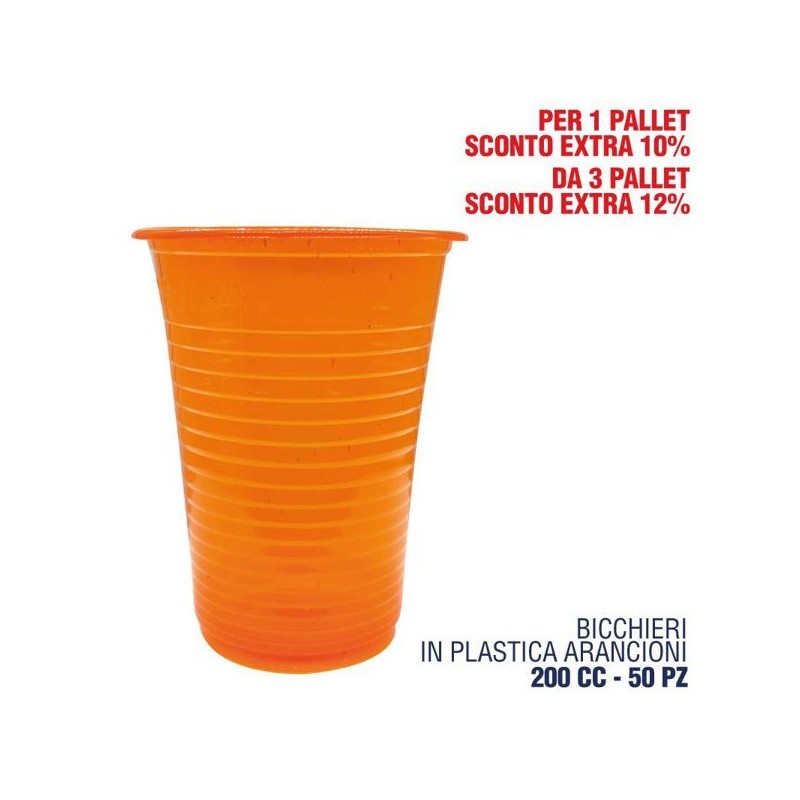 Bicchiere arancione 200cc 50pz | Starclean