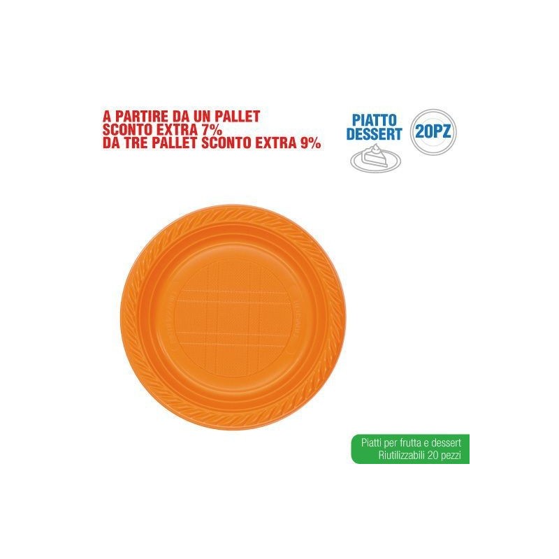 Piatti dessert arancione 20 pz | Starclean