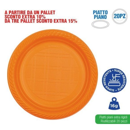 Piatti piani arancione 20 pz | Starclean