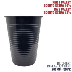 Bicchiere nero 200cc 50pz | Starclean