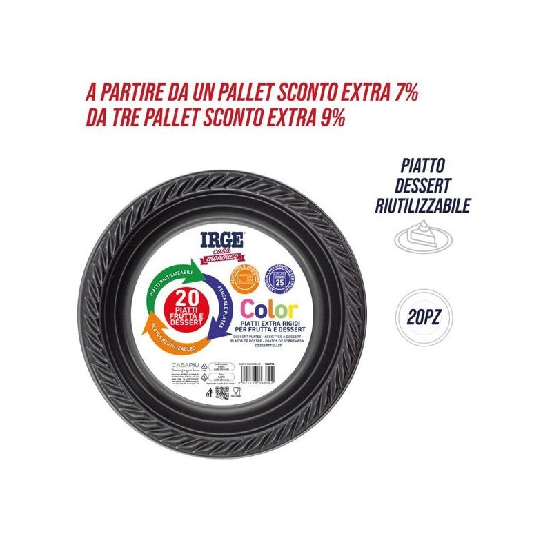 Piatti dessert neri 20 pz | Starclean