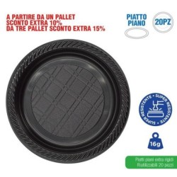 Piatti piani neri 20 pz | Starclean