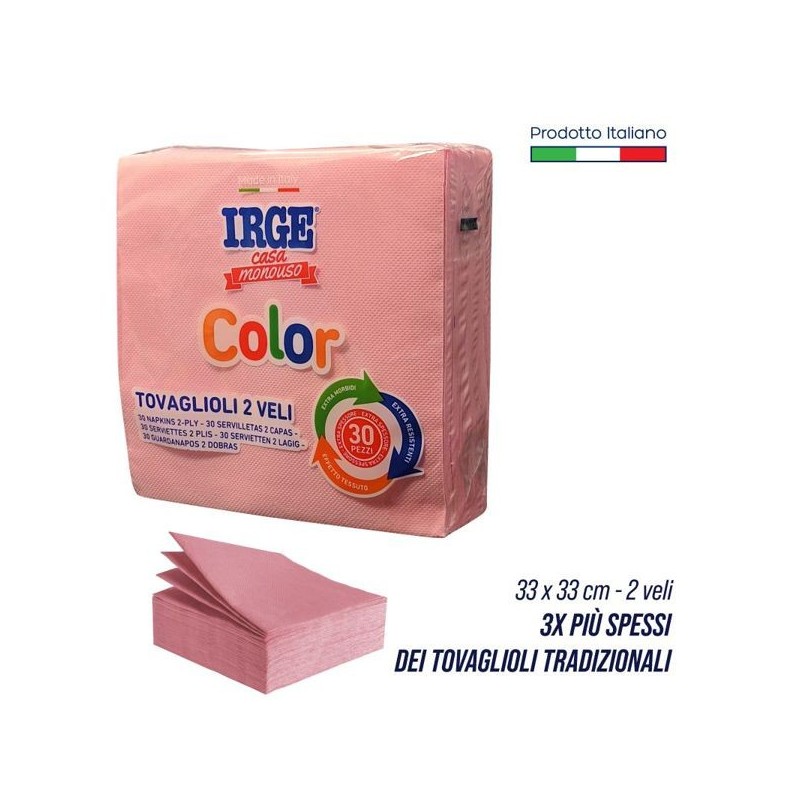 Tovagliolo 2V 33x33 rosa 30pz | Starclean
