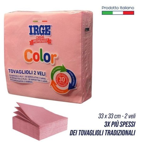 Tovagliolo 2V 33x33 rosa 30pz | Starclean