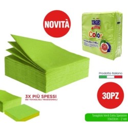 Tovagliolo 2V 33x33 verde 30pz | Starclean