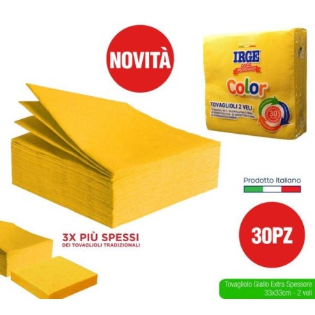 Tovagliolo 2V 33x33 giallo 30pz | Starclean