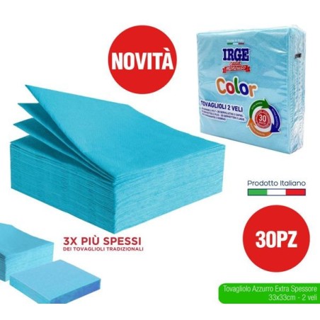 Tovagliolo 2V 33x33 azzurro 30pz | Starclean