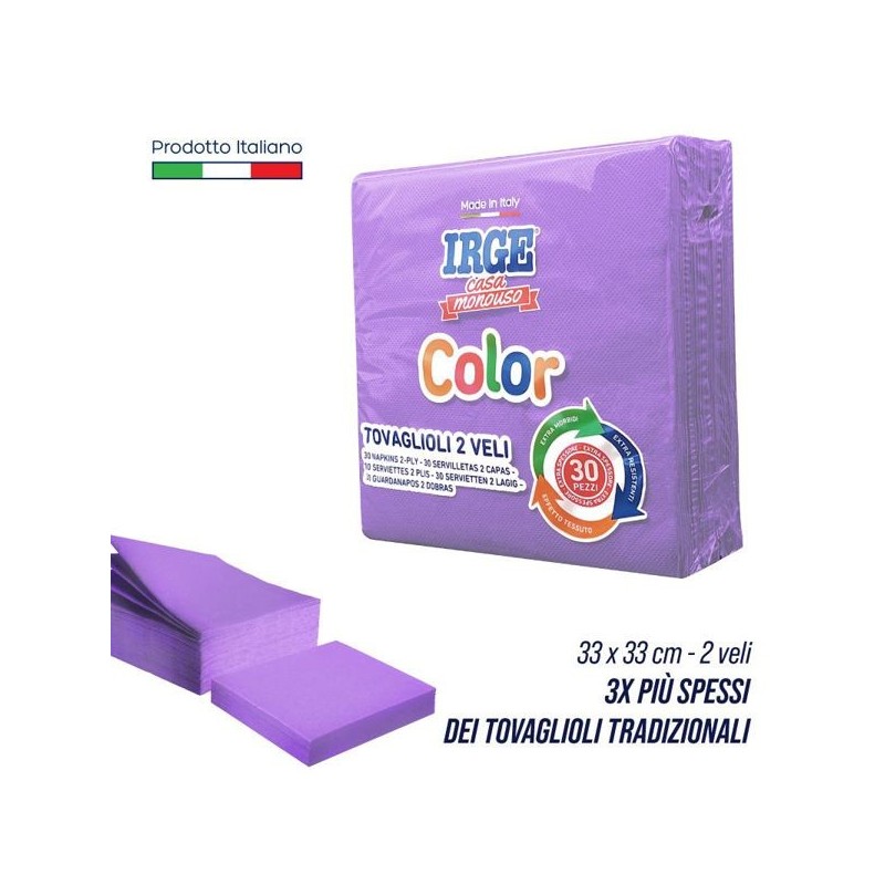 Tovagliolo 2V 33x33 viola 30 pz | Starclean