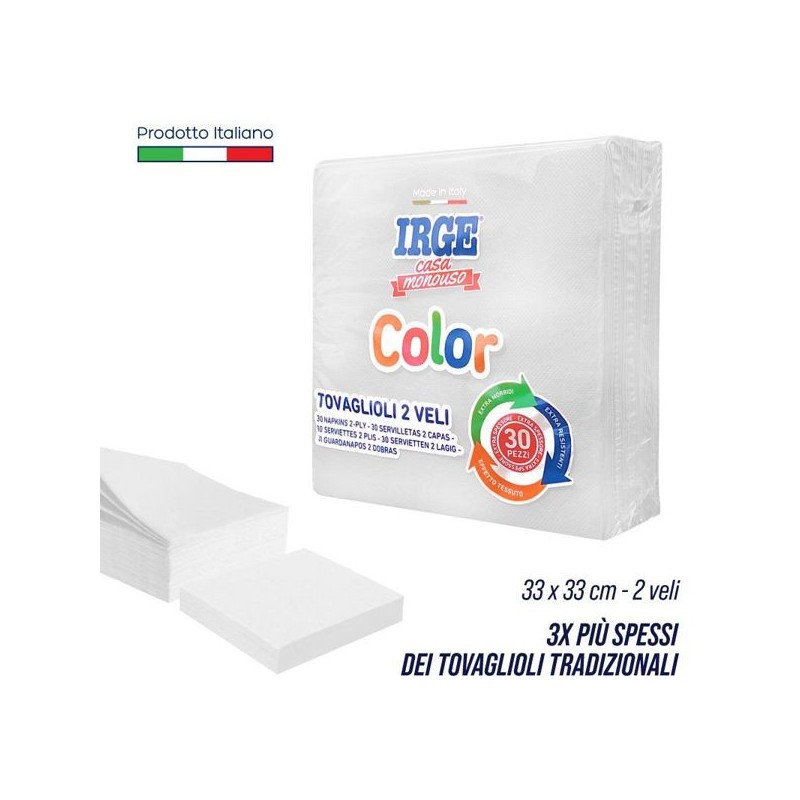 Tovagliolo 2V 33x33 bianco 30 pz | Starclean