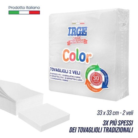 Tovagliolo 2V 33x33 bianco 30 pz | Starclean