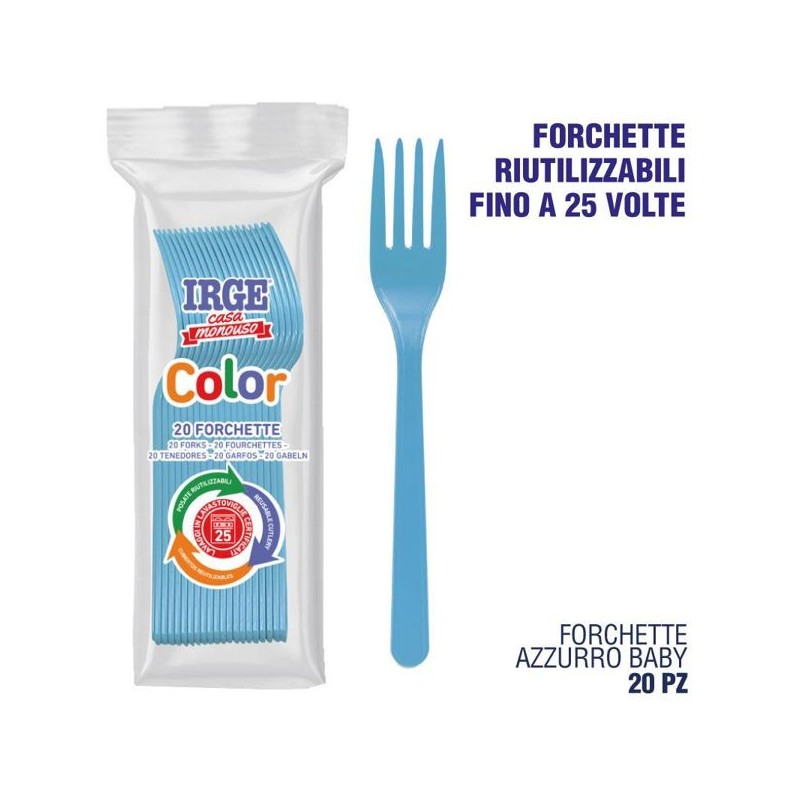 Forchetta PP azzurro baby 20 pz | Starclean
