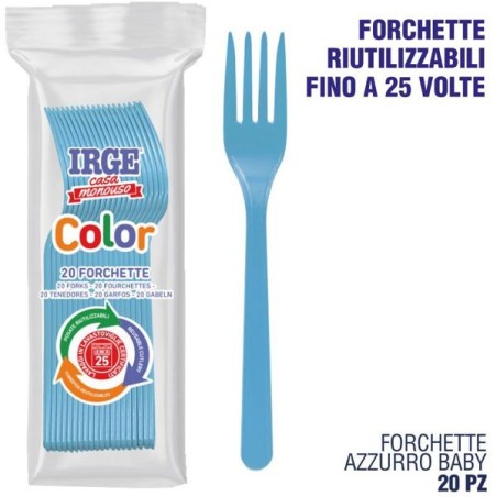 Forchetta PP azzurro baby 20 pz | Starclean