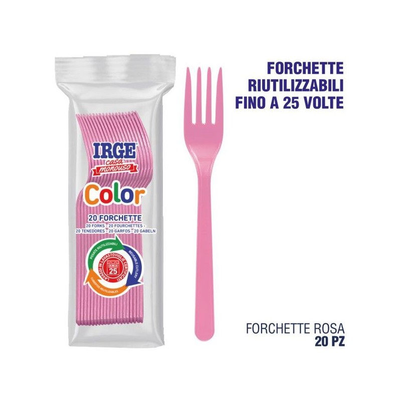Forchetta PP rosa 20 pz | Starclean