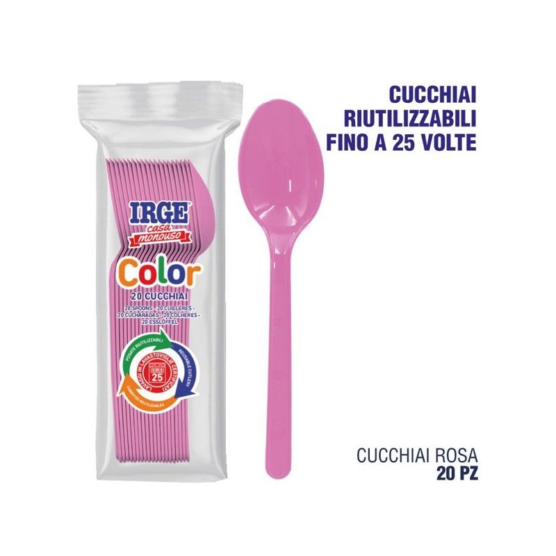 Cucchiaio PP rosa 20 pz | Starclean