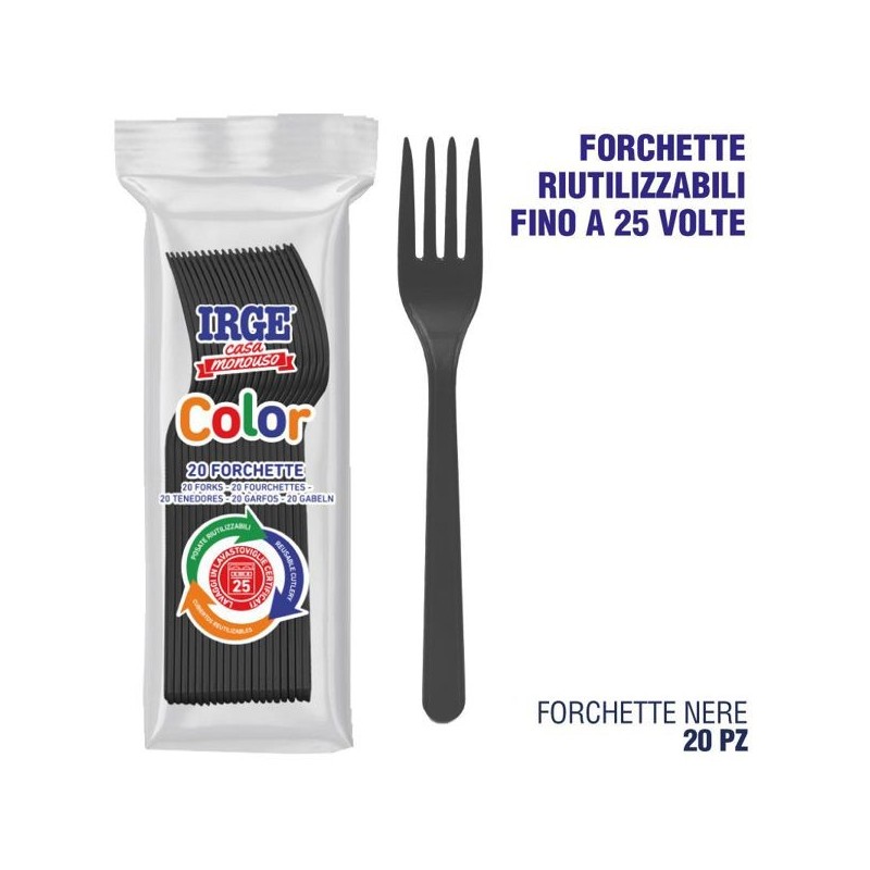 Forchetta PP nero 20 pz | Starclean