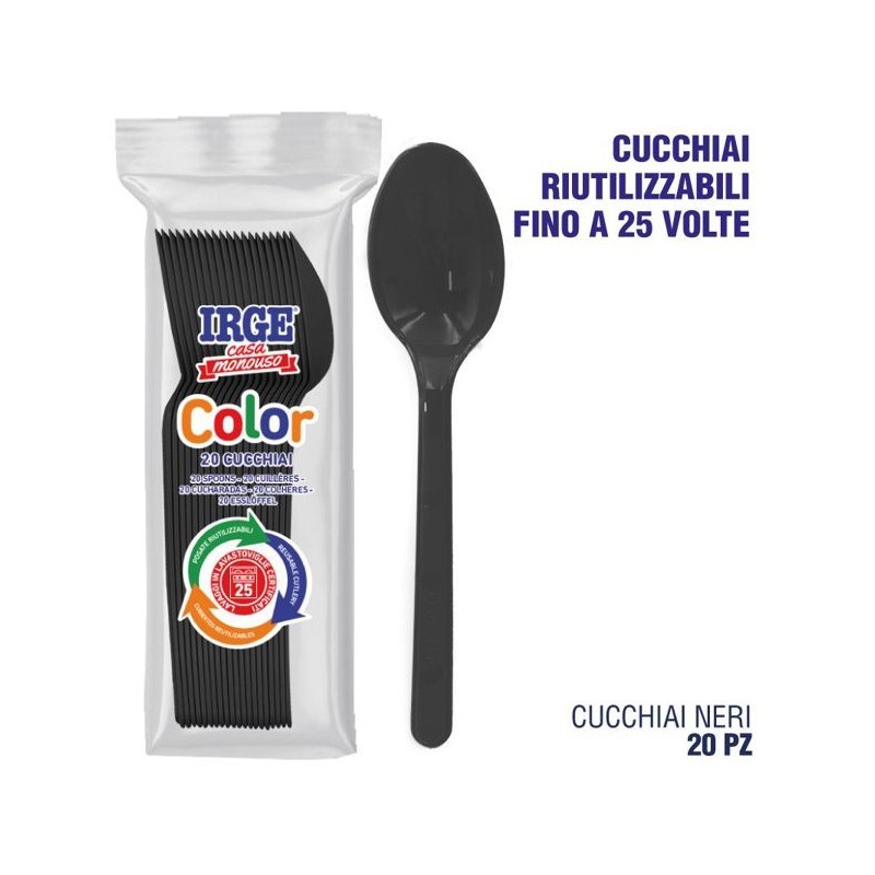 Cucchiaio PP nero 20 pz | Starclean