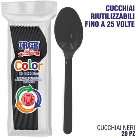 Cucchiaio PP nero 20 pz | Starclean