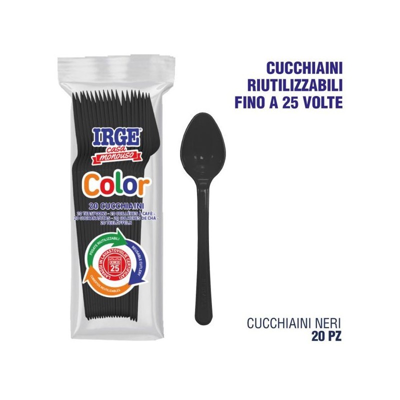 Cucchiaino PP nero 20 pz | Starclean