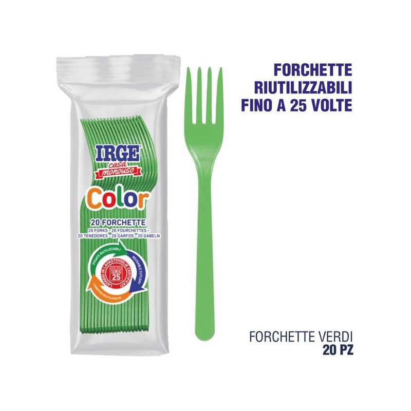 Forchetta PP verde 20 pz | Starclean