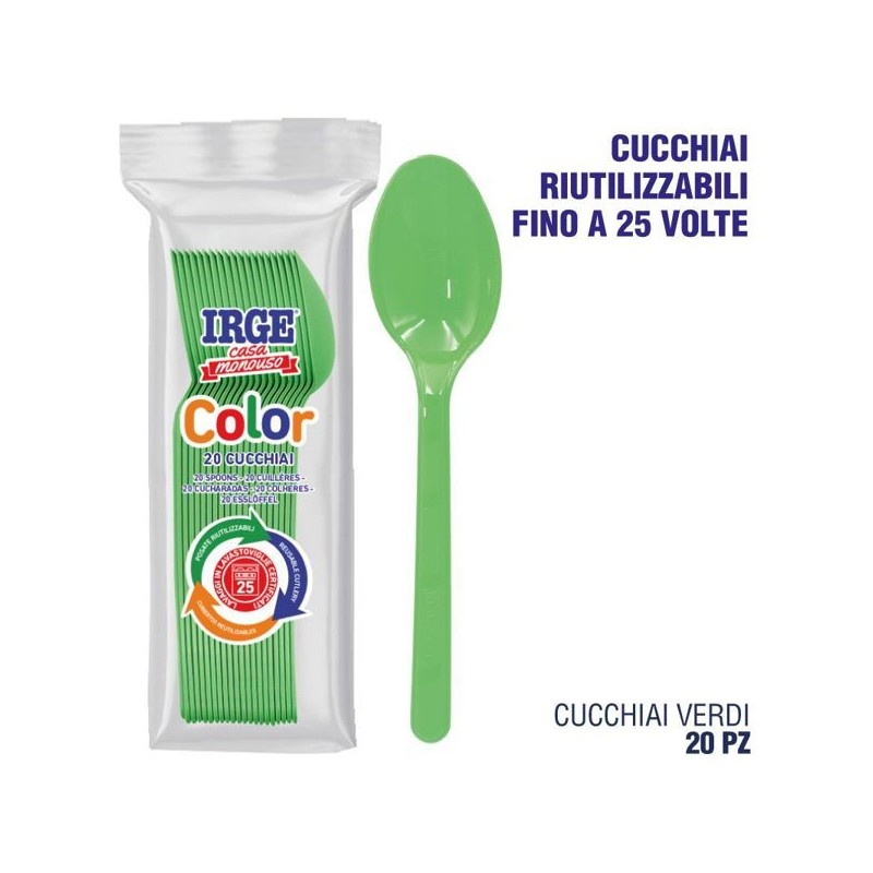 Cucchiaio PP verde 20 pz | Starclean