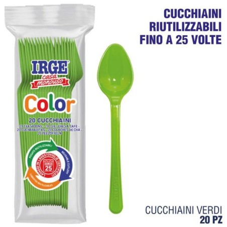 Cucchiaino PP verde 20 pz | Starclean