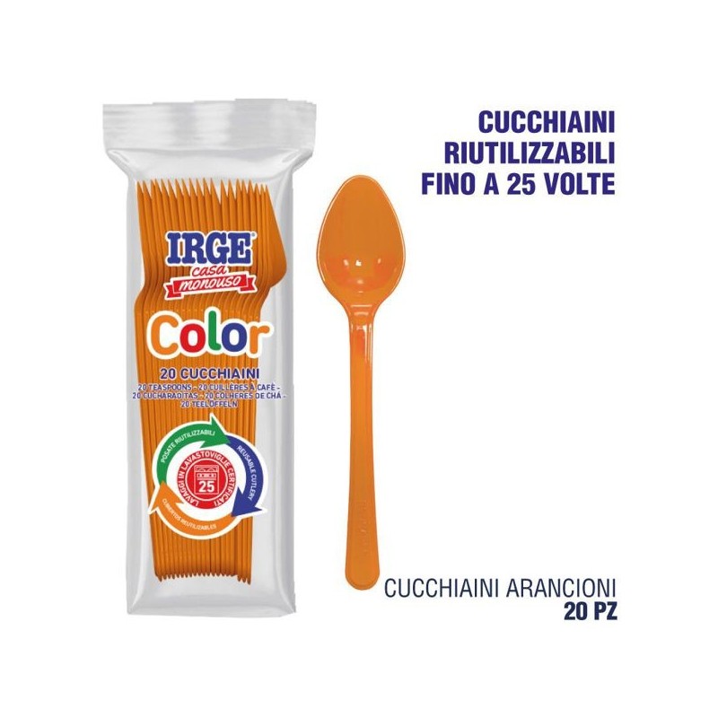 Cucchiaino PP arancione 20 pz | Starclean
