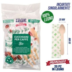 Cucchiaini caffe' legno 20pz 9.5cm | Starclean