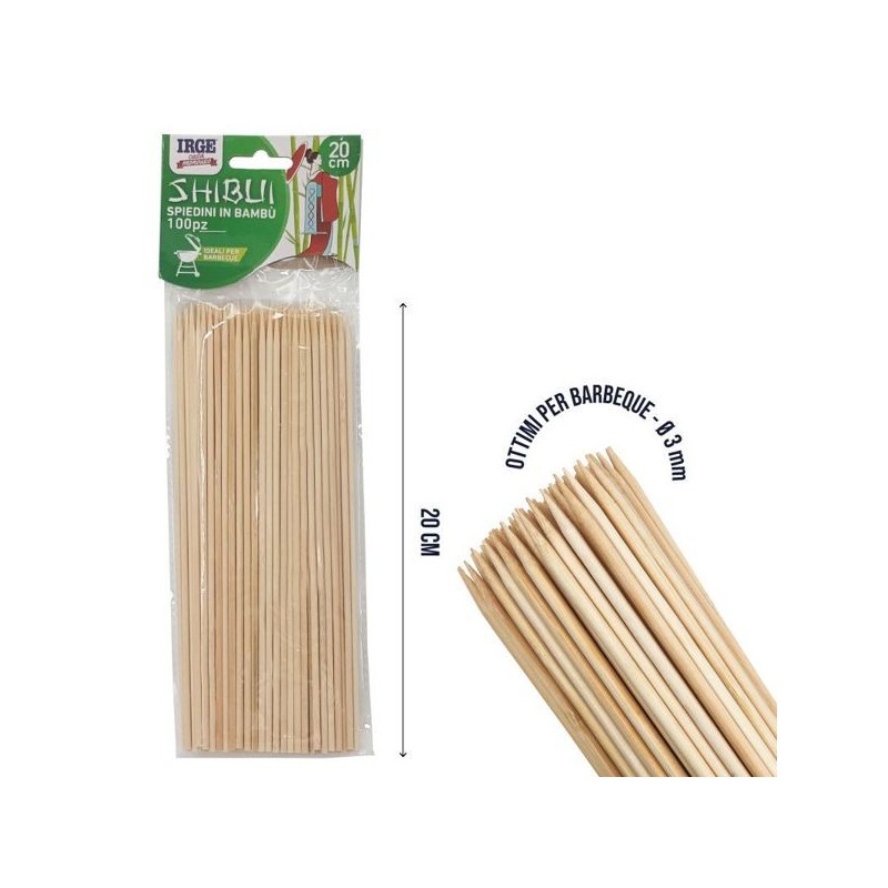 Spiedini IN bamboo 100pz 20x3 | Starclean