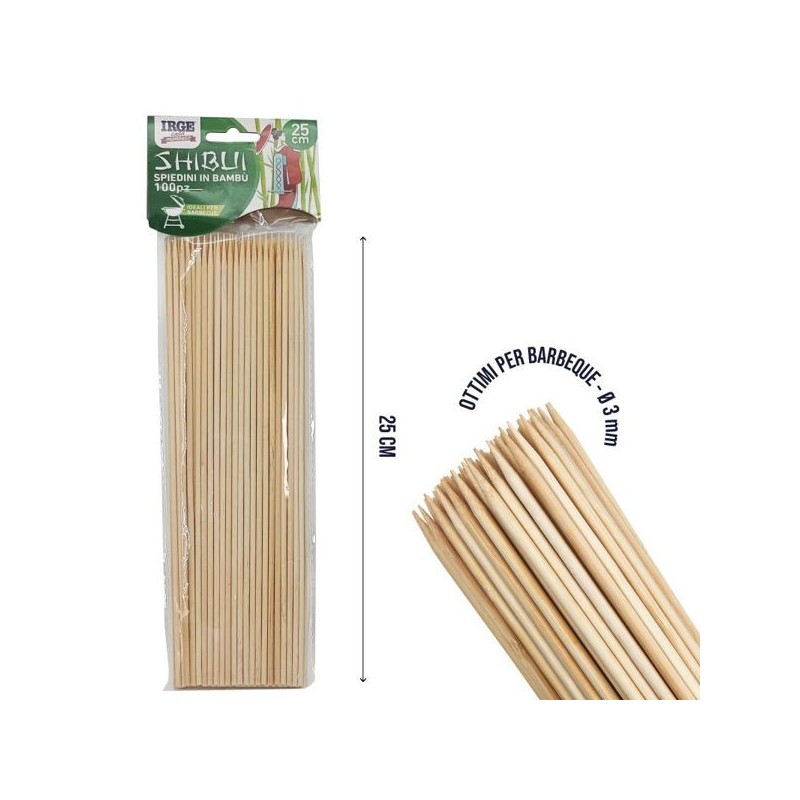 Spiedini IN bamboo 100pz 25x3 | Starclean