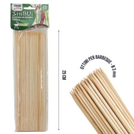 Spiedini IN bamboo 100pz 25x3 | Starclean