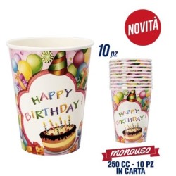Bicchieri 10pz buon compleanno bimba | Starclean