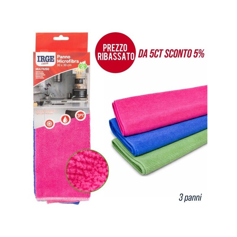 Panno microfibra IRGE 3pz 30x30cm | Starclean