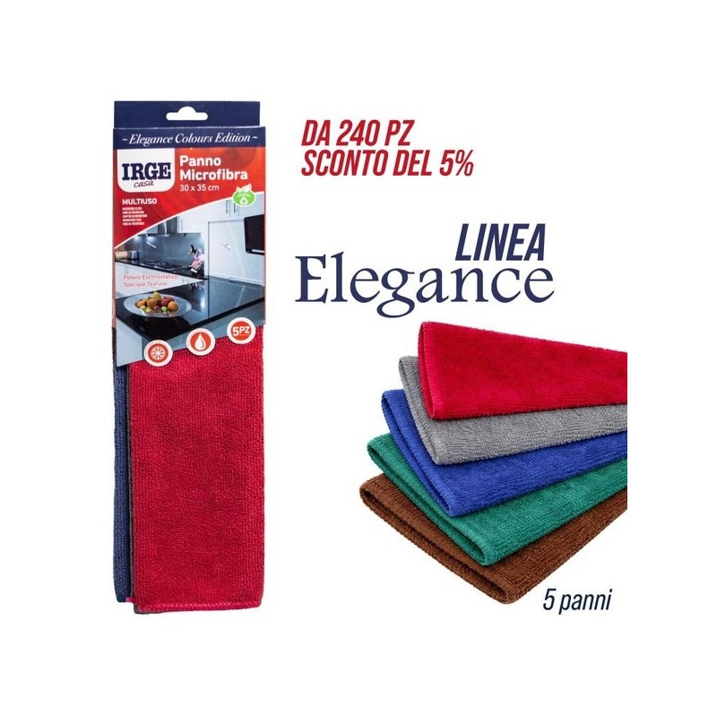 Panno microfibra 5pz 30x35cm eleganc | Starclean
