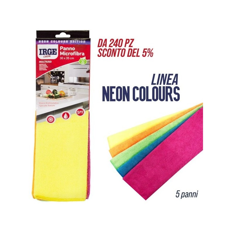 Panno microfibra 5pz 30x35cm fluo | Starclean